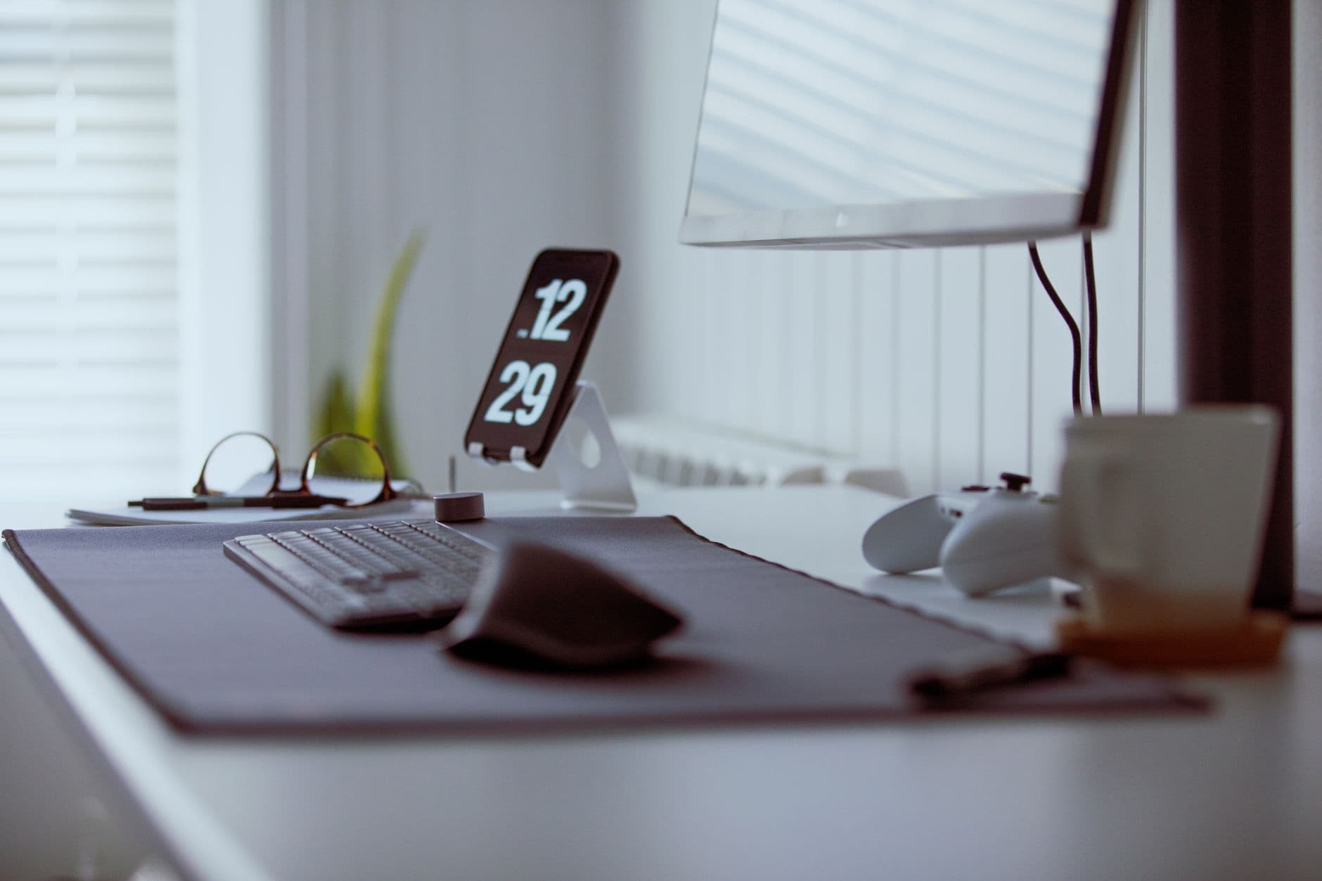 A sleek and modern home office setup with gadgets and decor. Ideal for productivity and tech enthusiasts.